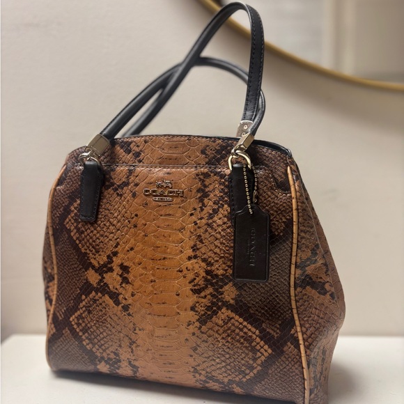 Coach Minetta Python Embossed Leather Satchel - Picture 3 of 9